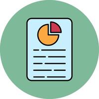 Report Line Filled multicolour Circle Icon vector