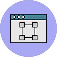 Text Editor Line Filled multicolour Circle Icon vector