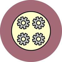 Gears Line Filled multicolour Circle Icon vector