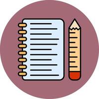 Notes Line Filled multicolour Circle Icon vector