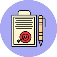 Planning Line Filled multicolour Circle Icon vector