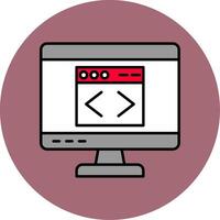 Web Line Filled multicolour Circle Icon vector
