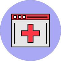 Medical App Line Filled multicolour Circle Icon vector