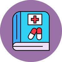 Medical Book Line Filled multicolour Circle Icon vector