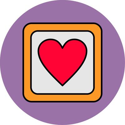 Favorite Line Filled multicolour Circle Icon