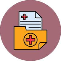 Medical Folder Line Filled multicolour Circle Icon vector