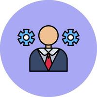 Management Line Filled multicolour Circle Icon vector