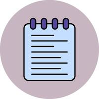 Note Pad Line Filled multicolour Circle Icon vector