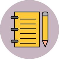Notebook Line Filled multicolour Circle Icon vector