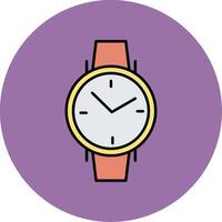 reloj de pulsera línea lleno multicolor circulo icono vector