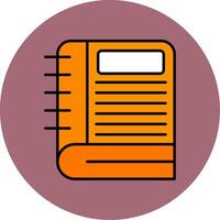 Notebook Line Filled multicolour Circle Icon vector