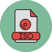 Iso Line Filled multicolour Circle Icon vector