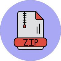 Zip Line Filled multicolour Circle Icon vector