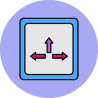 Resize Line Filled multicolour Circle Icon vector