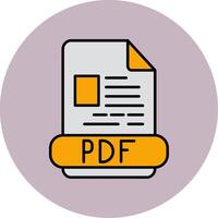 Pdf Line Filled multicolour Circle Icon vector