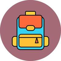 Backpack Line Filled multicolour Circle Icon vector