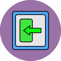 Log In Line Filled multicolour Circle Icon vector