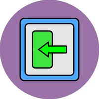 Log In Line Filled multicolour Circle Icon vector