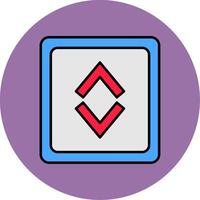 Up Down Line Filled multicolour Circle Icon vector