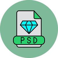 Psd Line Filled multicolour Circle Icon vector