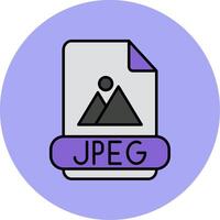 Jpeg Line Filled multicolour Circle Icon vector