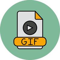 gif línea lleno multicolor circulo icono vector