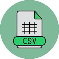 Csv Line Filled multicolour Circle Icon vector