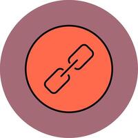 Link Line Filled multicolour Circle Icon vector