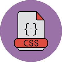 Css Line Filled multicolour Circle Icon vector