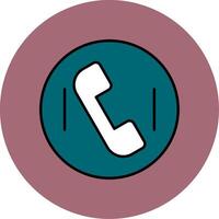 Phone Call Line Filled multicolour Circle Icon vector