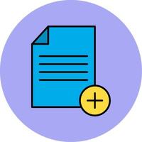 Add,File Line Filled multicolour Circle Icon vector