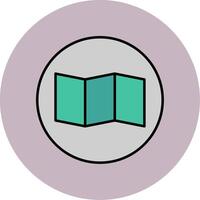 Map Line Filled multicolour Circle Icon vector