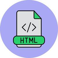Html Line Filled multicolour Circle Icon vector
