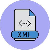 Xml Line Filled multicolour Circle Icon vector