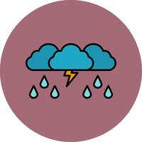 Storm Line Filled multicolour Circle Icon vector
