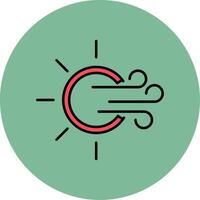 Windy Line Filled multicolour Circle Icon vector