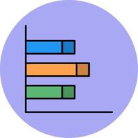 Bar Chart Line Filled multicolour Circle Icon vector