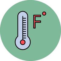 Fahrenheit Degrees Line Filled multicolour Circle Icon vector