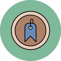 Tag Line Filled multicolour Circle Icon vector