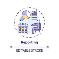 2D editable multicolor reporting icon, simple isolated vector, thin line illustration representing extracurricular activities. vector