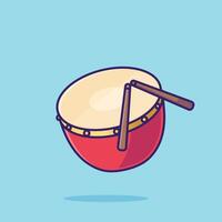 Chinese drum simple cartoon vector illustration chinese new year stuff concept icon isolated