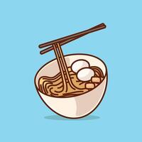 Changshou mian  simple cartoon vector illustration chinese traditional food concept icon isolated