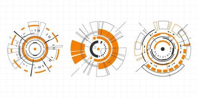 vector conjunto futuristac resumen hud. circulo tecnología marco elemento. futurista hud interfaz diseño.