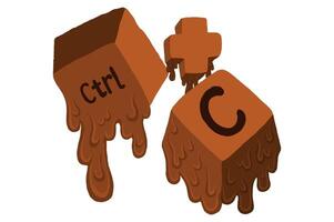 Vector Keyboard Shortcut Keys With Melted Chocolate Theme