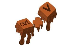 Vector Keyboard Shortcut Keys With Melted Chocolate Theme