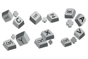 Set Of Keyboard Shortcut Buttons Vector