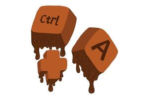 Vector Keyboard Shortcut Keys With Melted Chocolate Theme