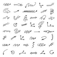 Vector set of hand drawn arrows, elements for presentation