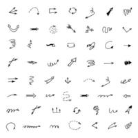 Vector set of hand drawn arrows, elements for presentation