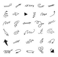 Vector set of hand drawn arrows, elements for presentation